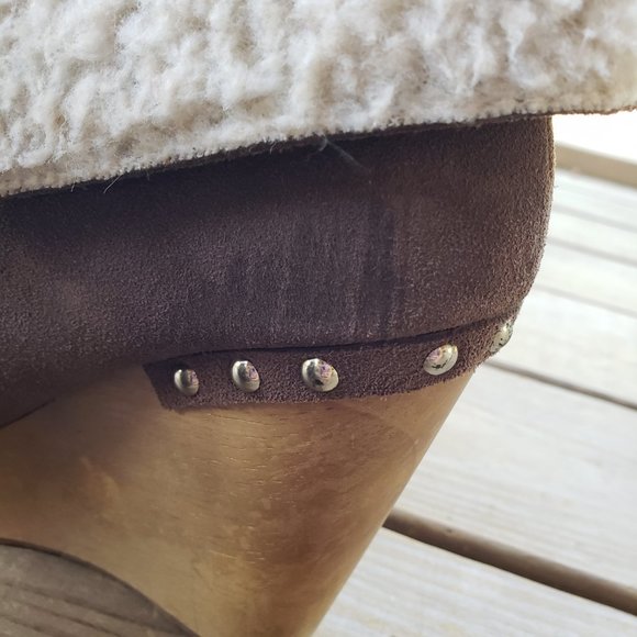 Naughty Monkey Sherpa Suede Wedge Lace Up Booties - Picture 8 of 12